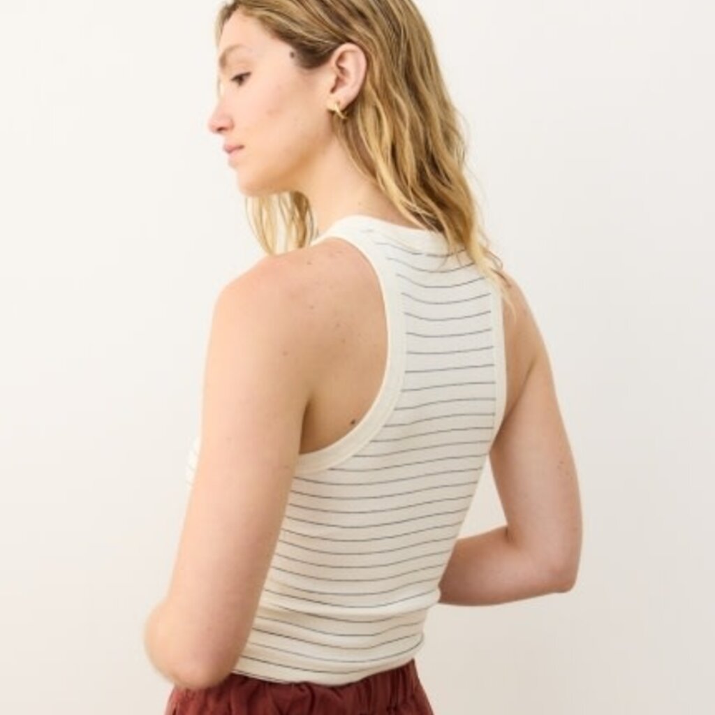 Marine Layer Lexi Rib Sun-In High Neck Crop Tank