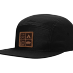 Sierra Buttes Trail Stewardship SBTS Four Square 5-Panel Leather Patch Hat - Black