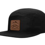 Sierra Buttes Trail Stewardship SBTS Quincy Bike 5-Panel Leather Patch Hat Black