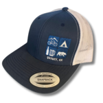 Yuba Expeditions Quincy, CA 4 Square Trucker Hat - Blue