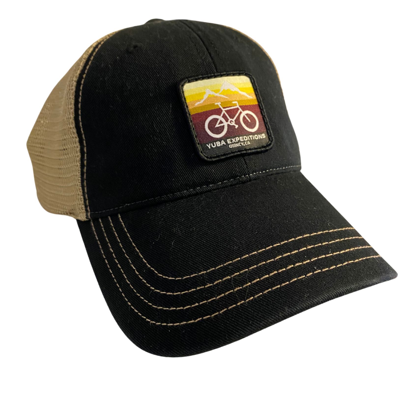 Yuba Expeditions HAT | Yuba Bike Maroon & Yellow | Black Khaki Washed Trucker