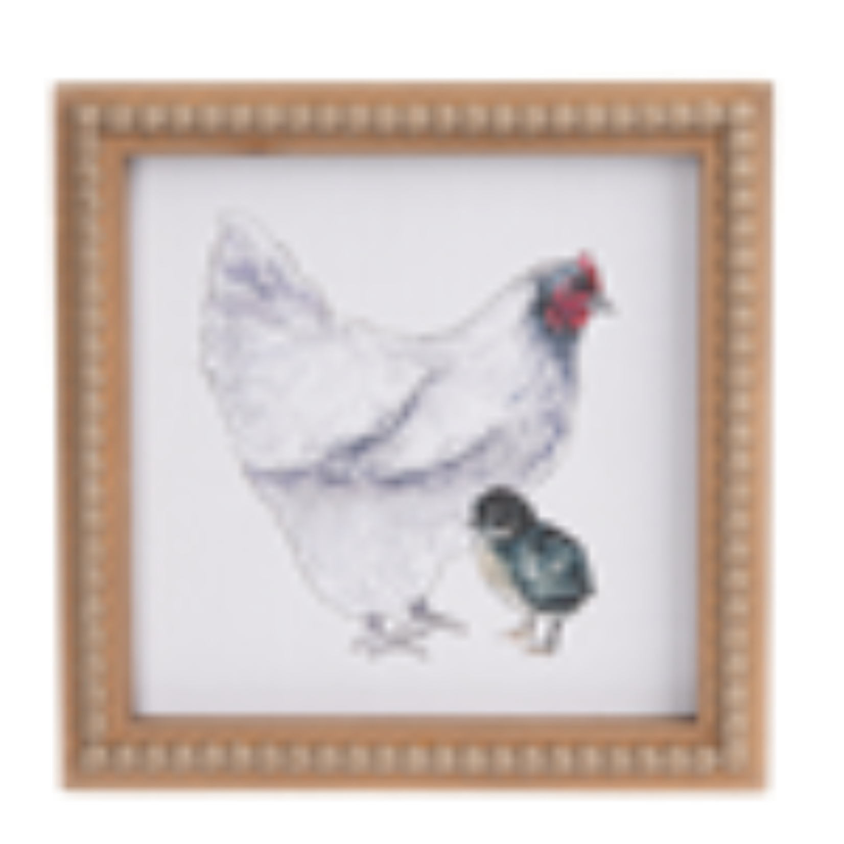 Ganz Watercolor Rooster with Beaded Frame Wall Deco