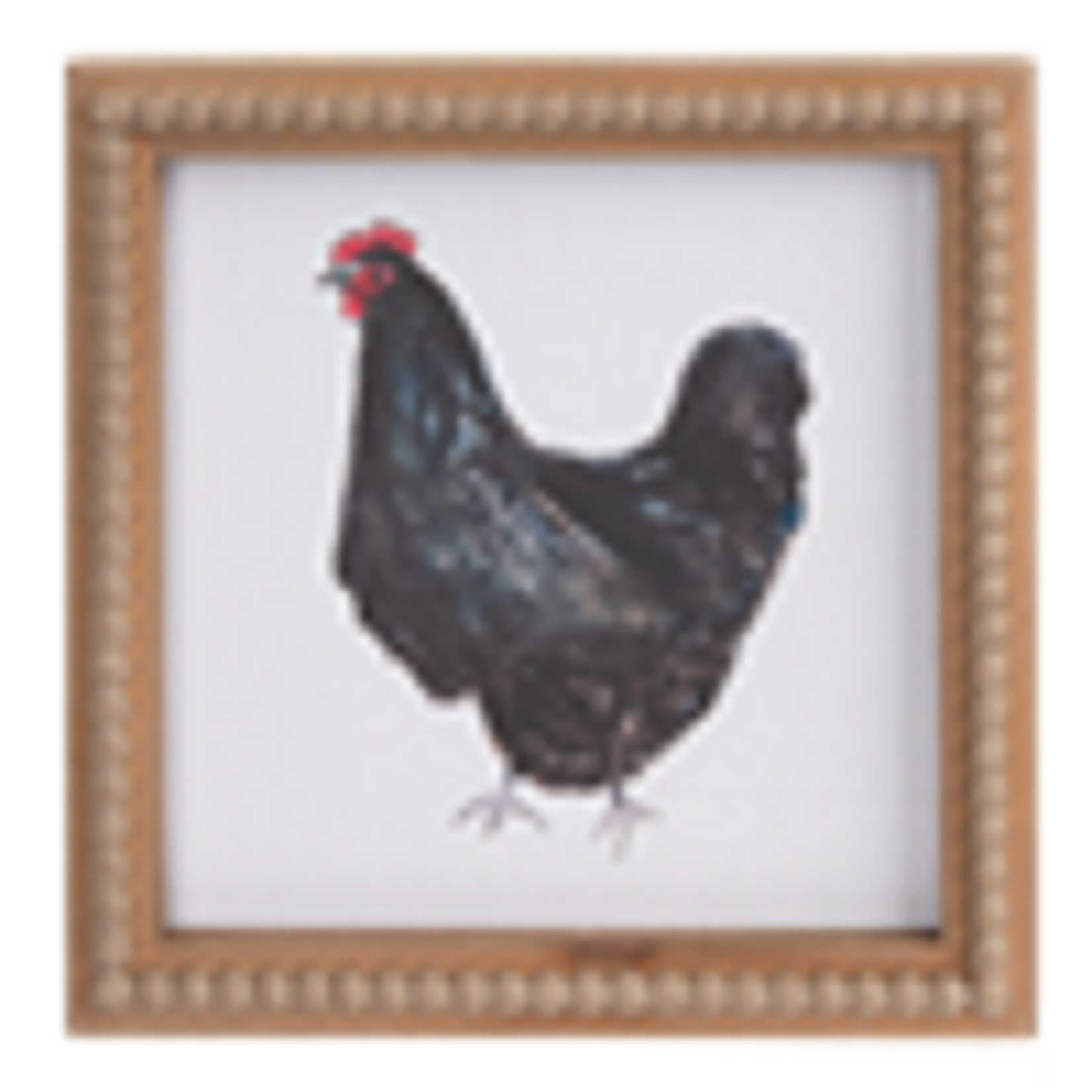 Ganz Watercolor Rooster with Beaded Frame Wall Deco