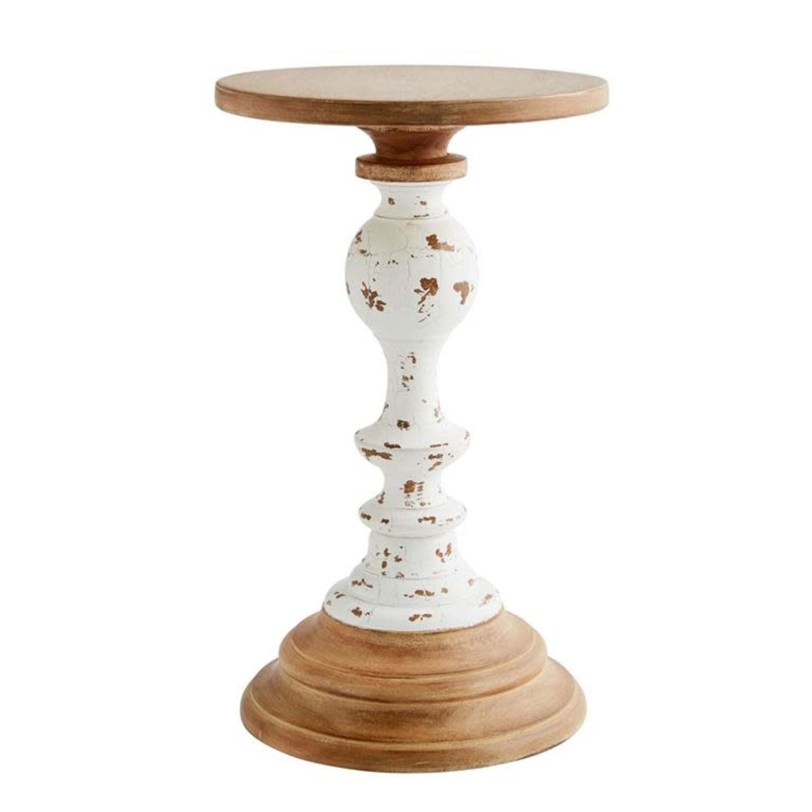 Mud Pie Wooden Rustic Candlestick- Large
