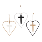 Ganz Oversized Beaded Cross Heart Ornament