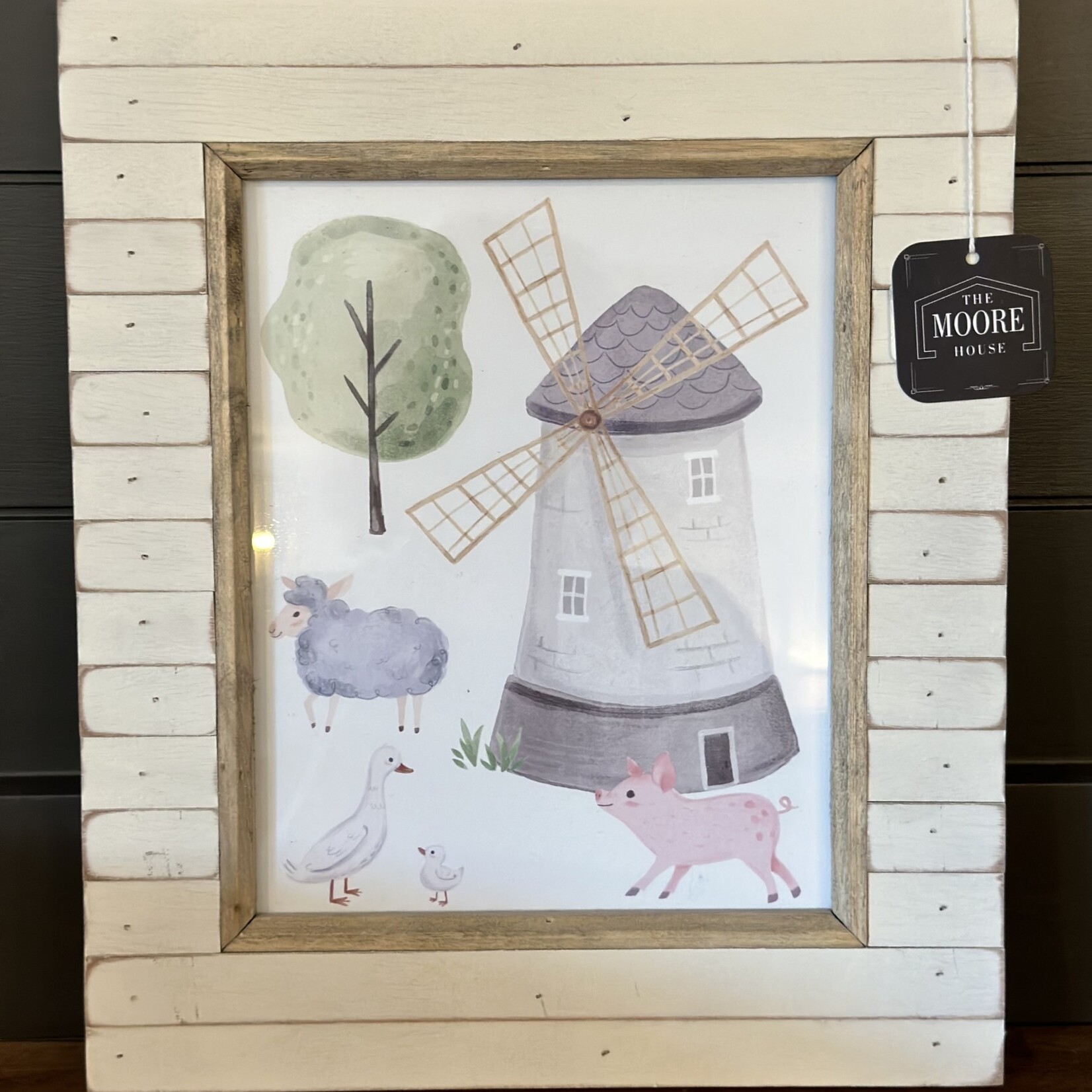 Moore House Framed Watercolor Farm Animal Picture