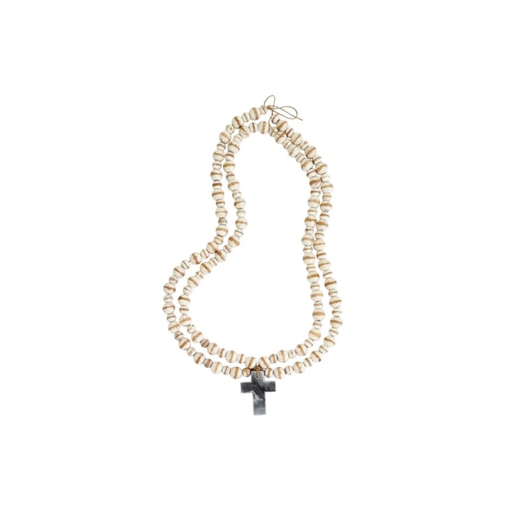 Mud Pie Gray Marble Cross Blessing Beadstrands