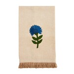 Mud Pie Single Blue Flower Embroidery Towel