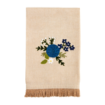 Mud Pie Blue Rose Bundle Embroidery Towel