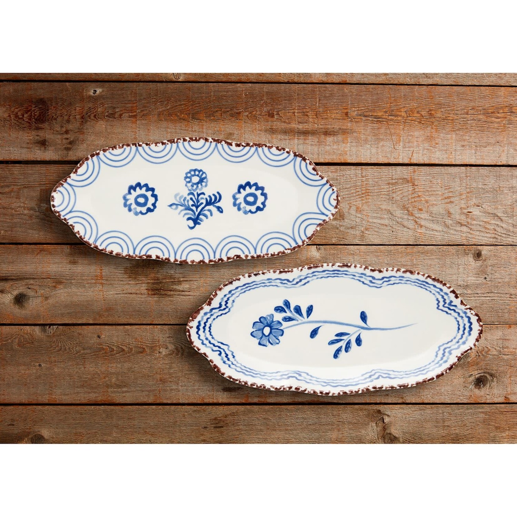 Mud Pie Single Blue Floral Everything Plate
