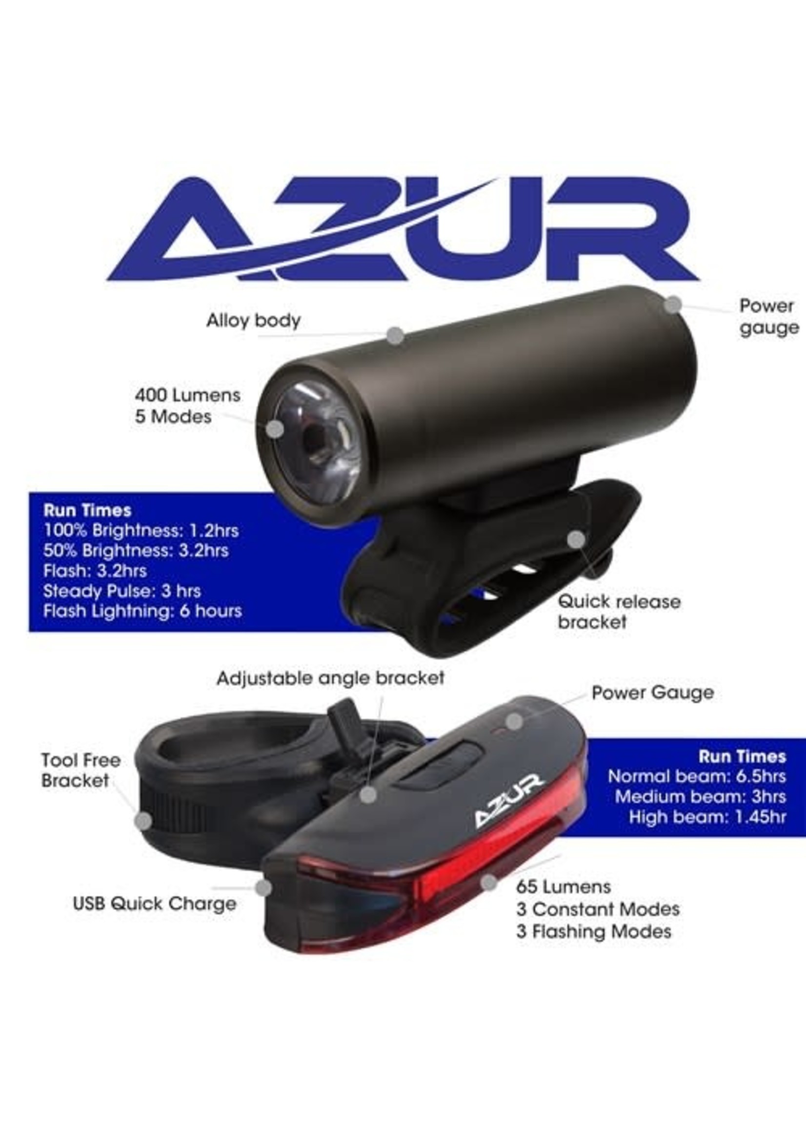 AZUR Azur USB Mars Light Set 400/65 Lumens