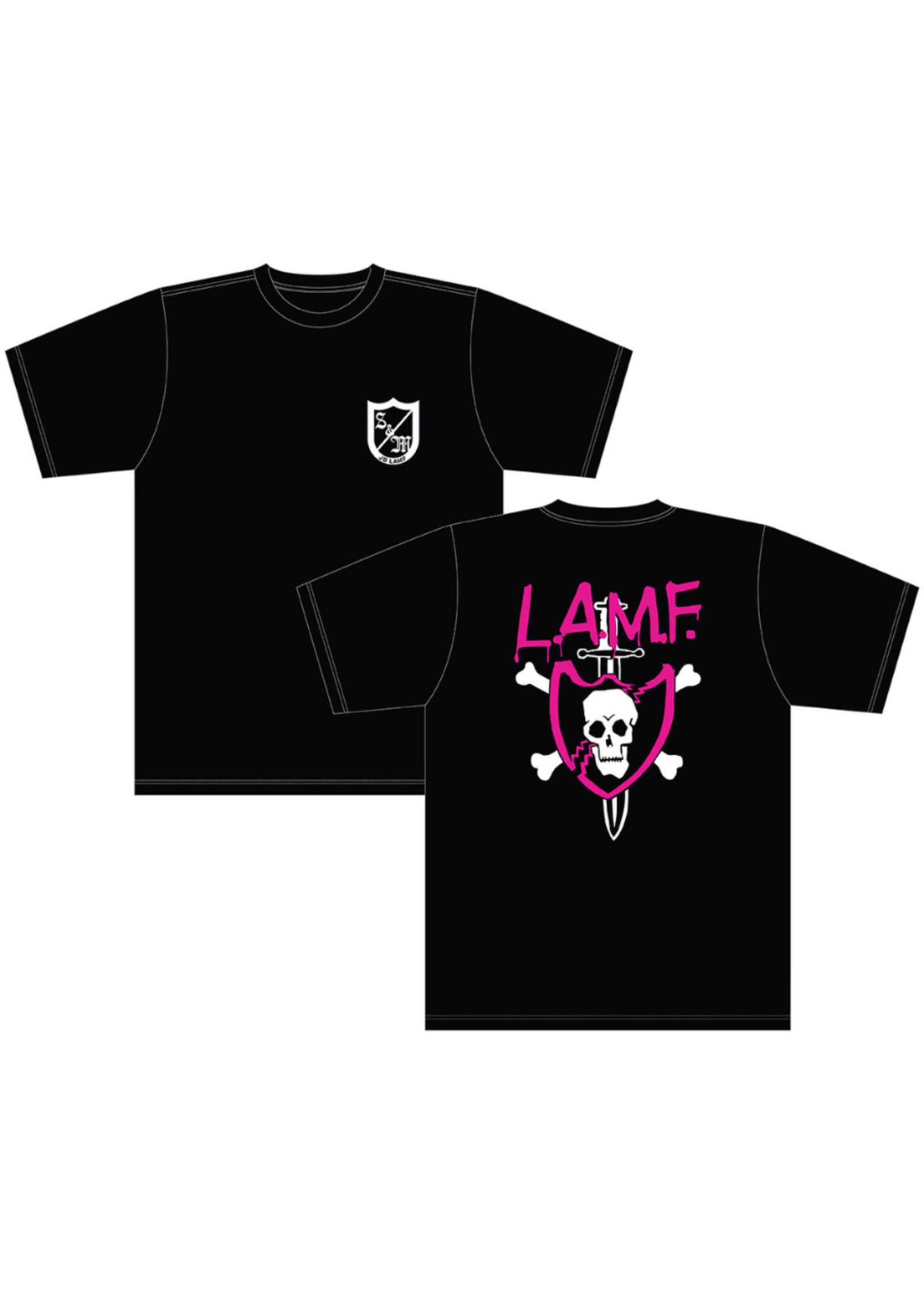 S & M L.A.M.F. T-Shirt Black