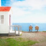 Cathy Aalders-Taylor Two Old Men and the Ocean on a Sunny Day