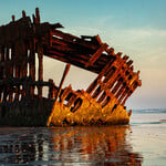 John Anvik Sunset on the Peter Iredale