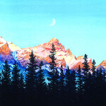 Emily Beaudoin Moonset Over Rundle