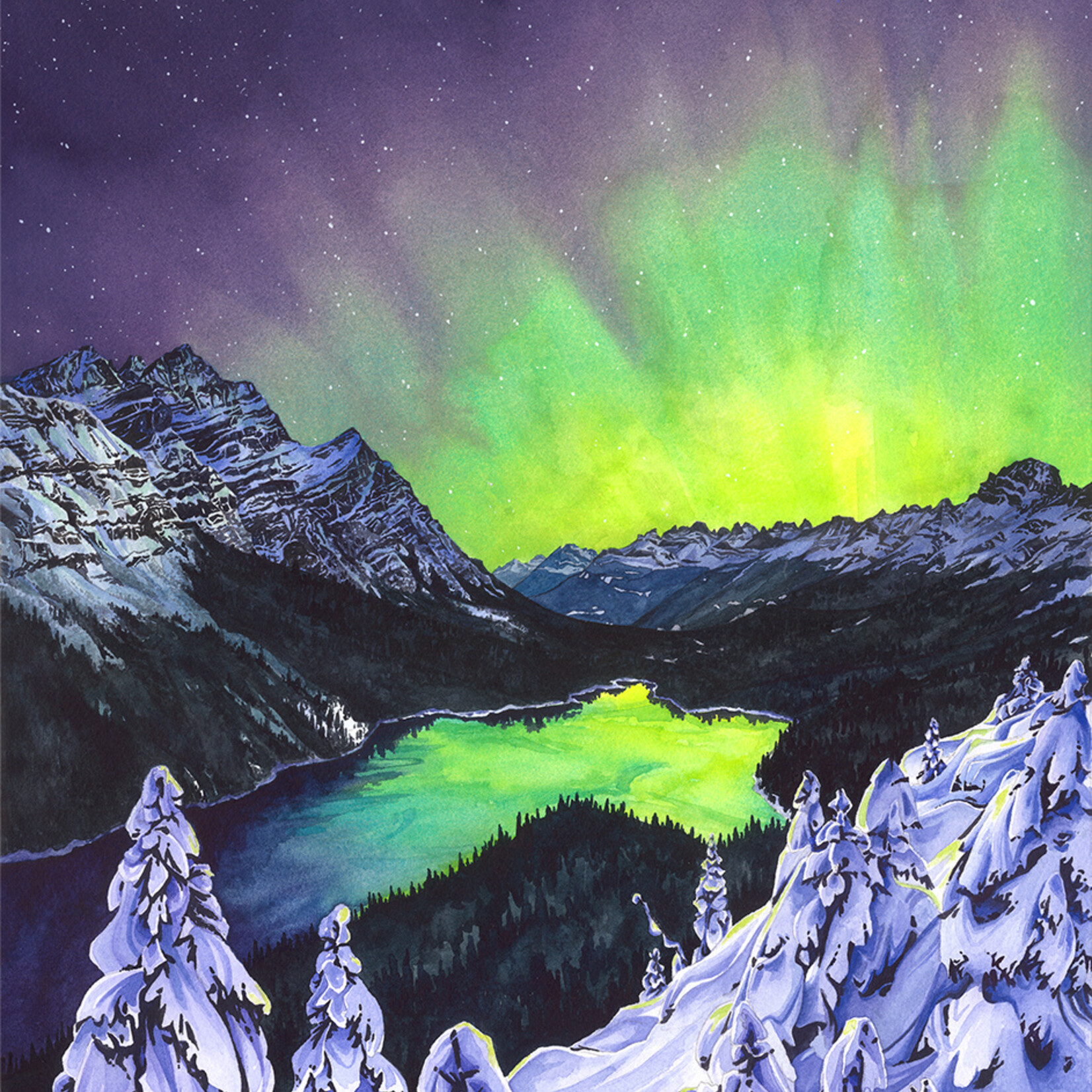 Emily Beaudoin Peyto Lake Aurora