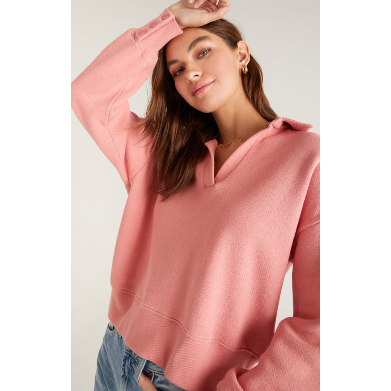 Z Supply Maeve L/S Collared Top