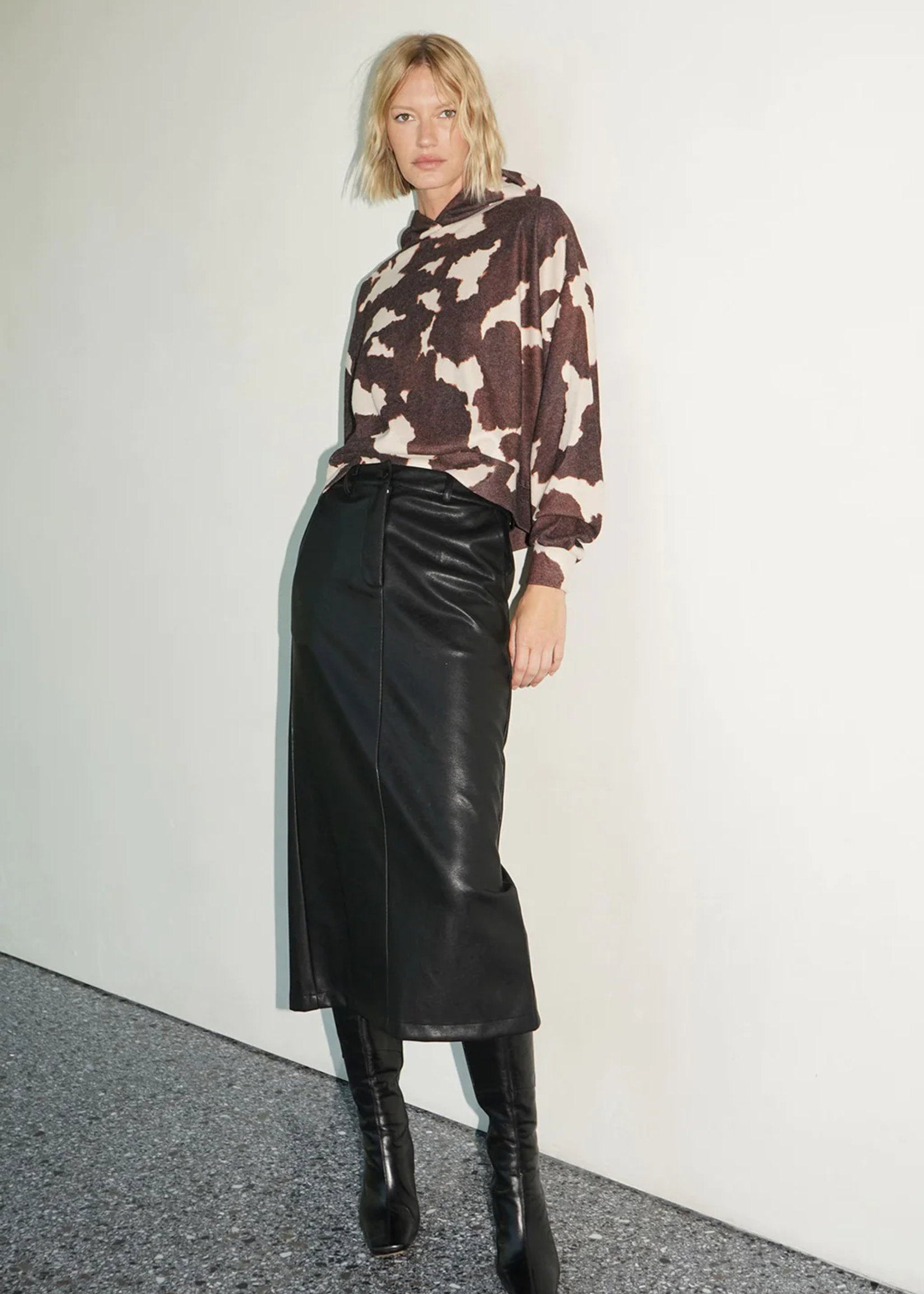 LNA Dara Leather Skirt