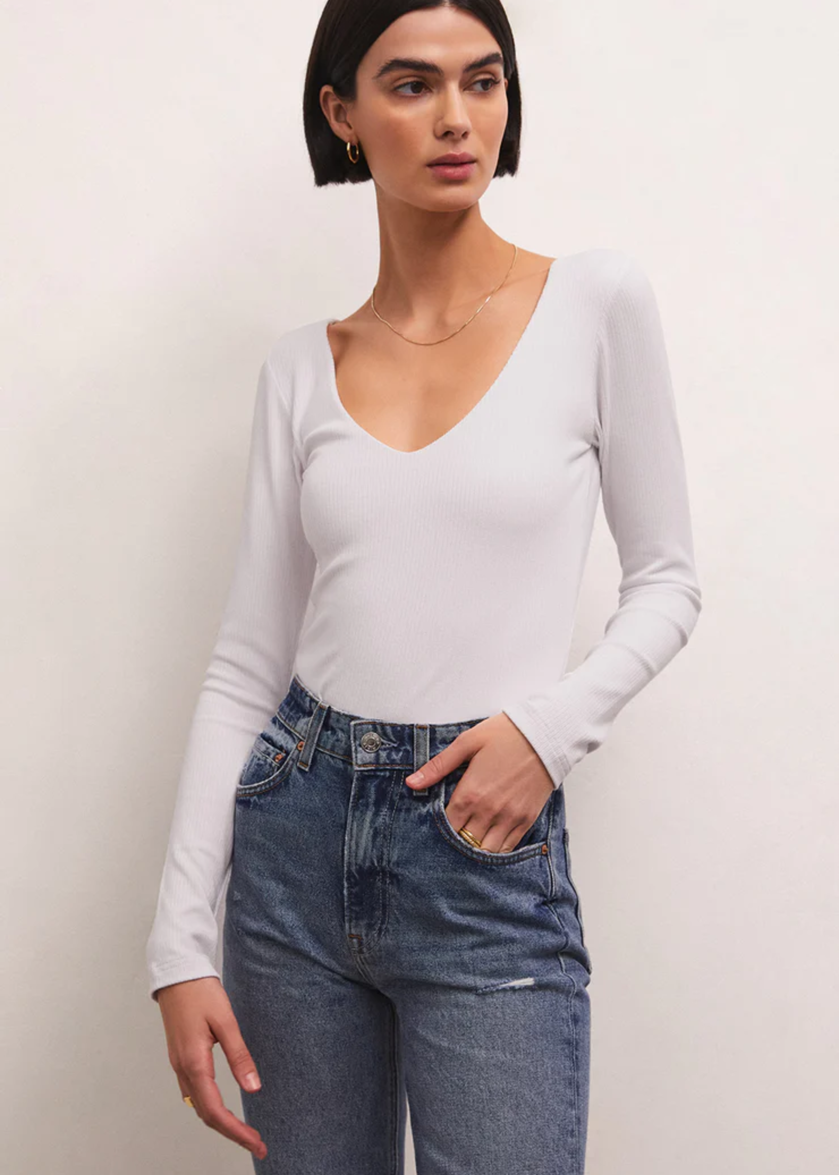 Z Supply AdenV-Neck Rib Top