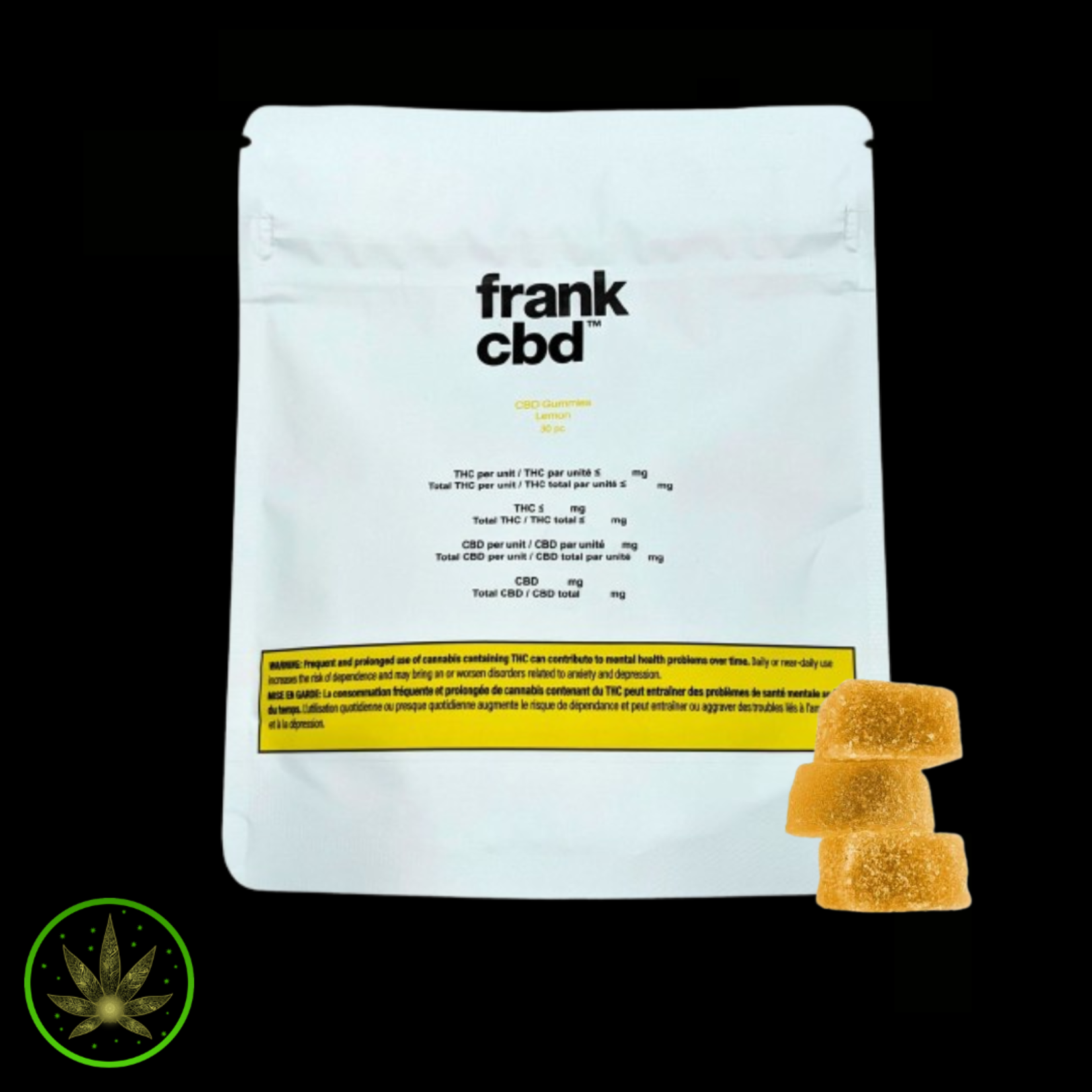 frank cbd CBD-50mg Lemon, frank cbd (30/pk) Soft Chews