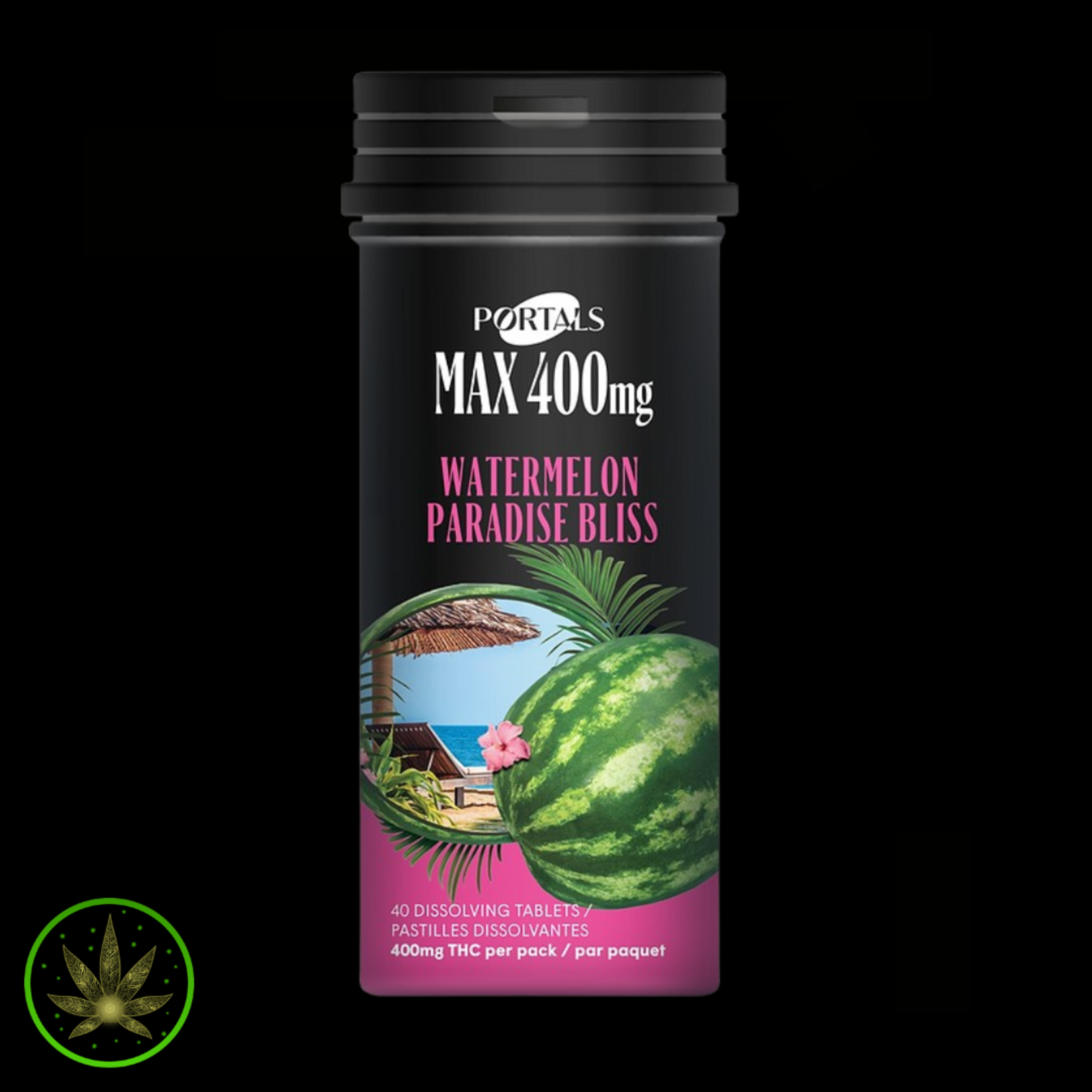 Portals MAX 400mg Watermelon Lemonade Paradise 5:1:1 THC:CBG:CBD, Portals (40/pk) Tablets