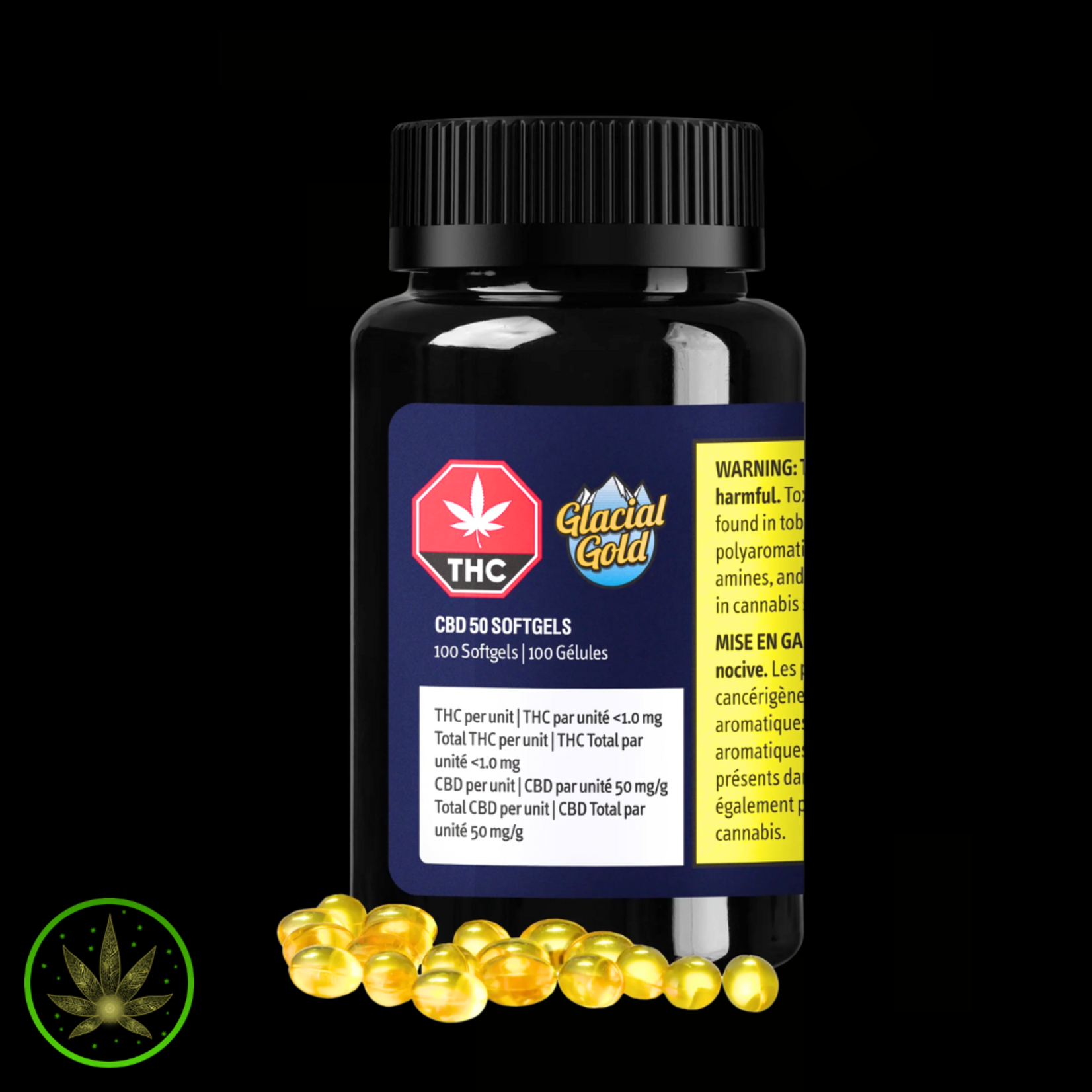 Glacial Gold CBD 50, Glacial Gold (10/pk) Softgels