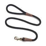 Mendota Mendota Pet Black Snap Leash 1/2 x 6"