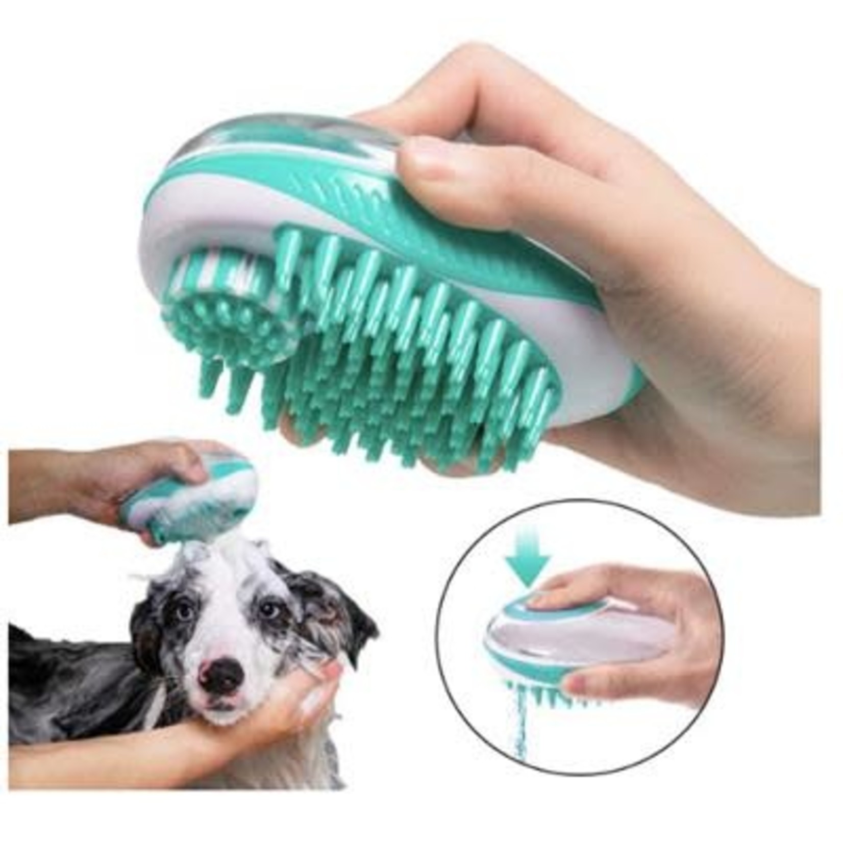 Pet Life Swasher Shampoo Dispensing Massage and Bathing Brush