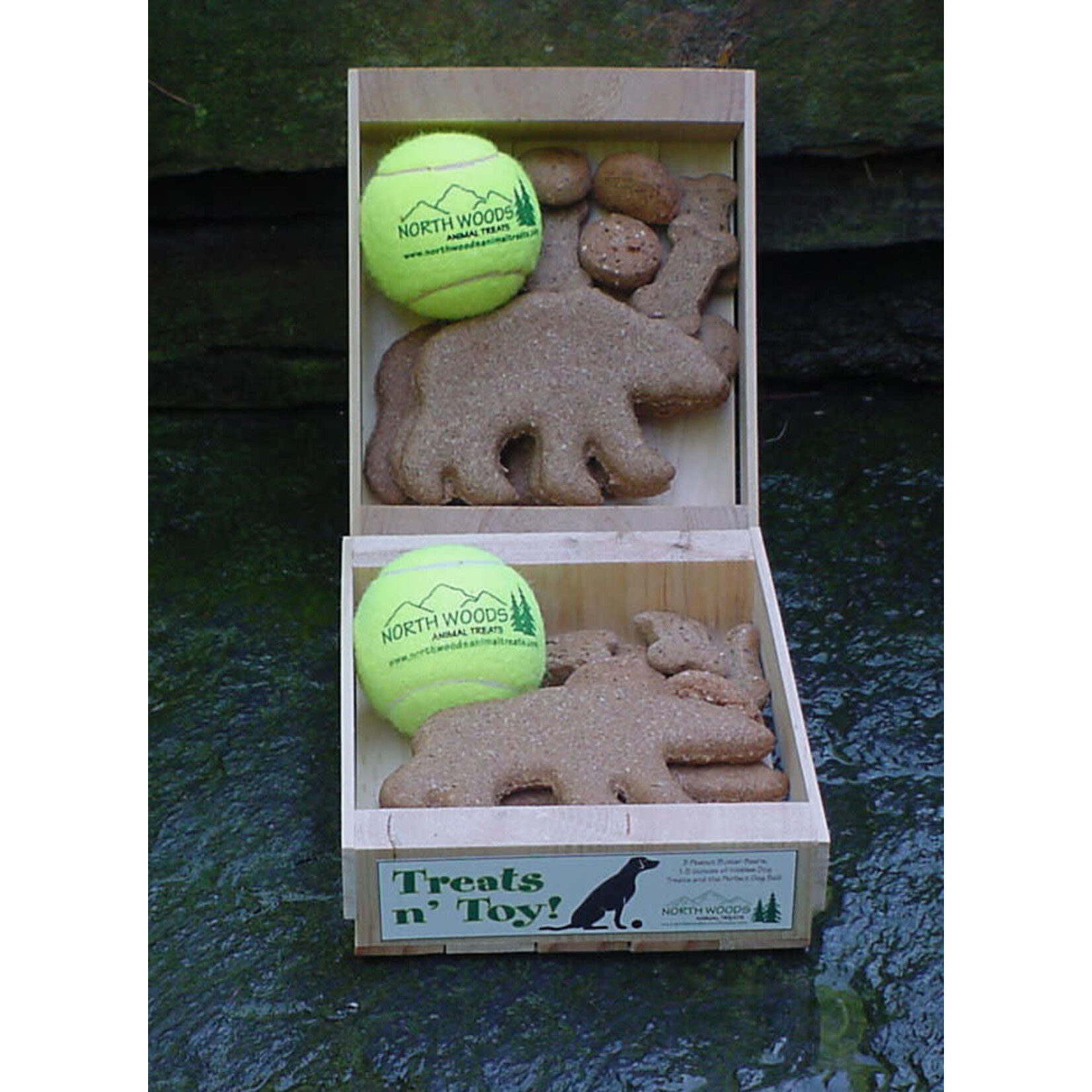 North Woods Gift Crate With Treats and Ball