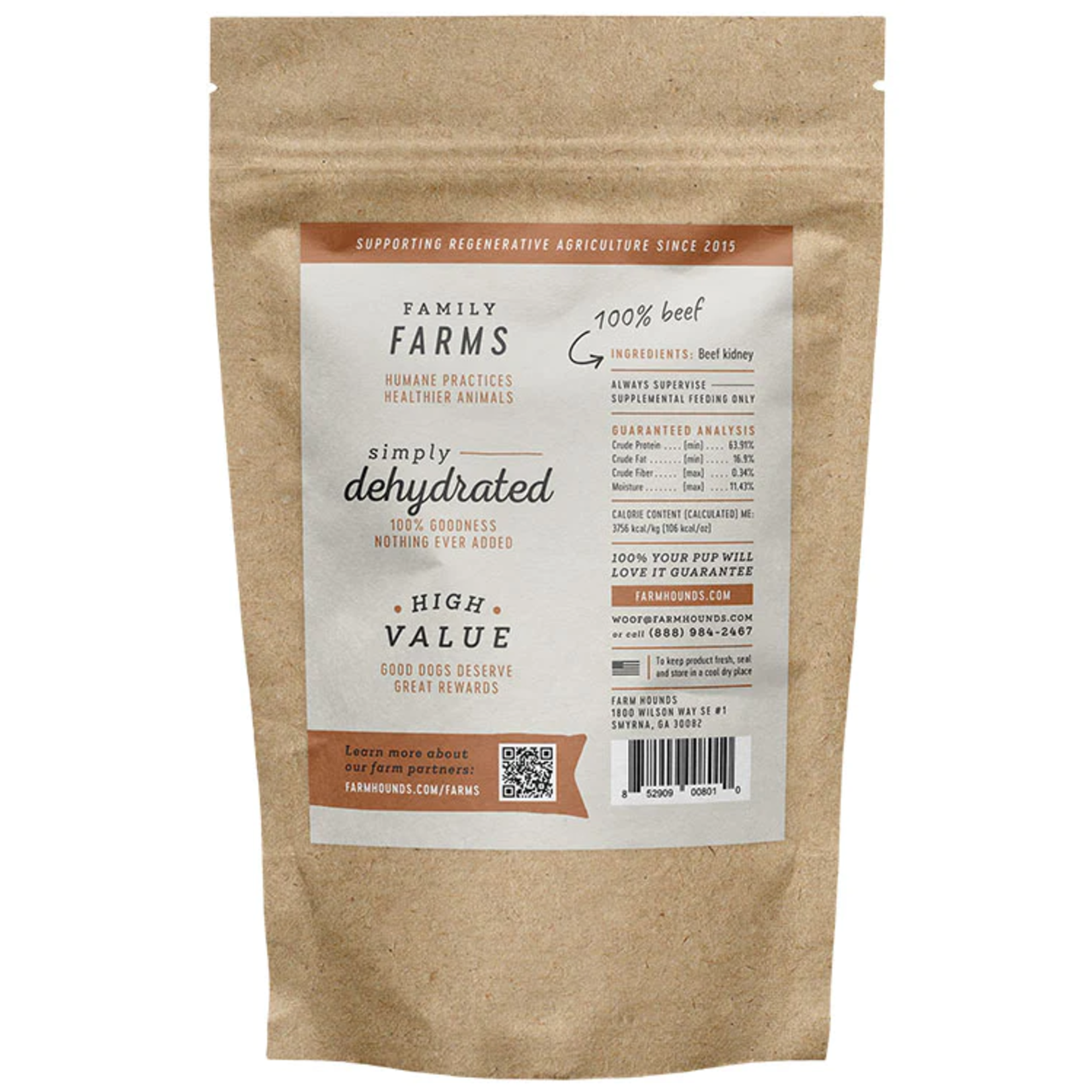 Farm Hounds Farm Hounds Treats Beef Kidney 4oz