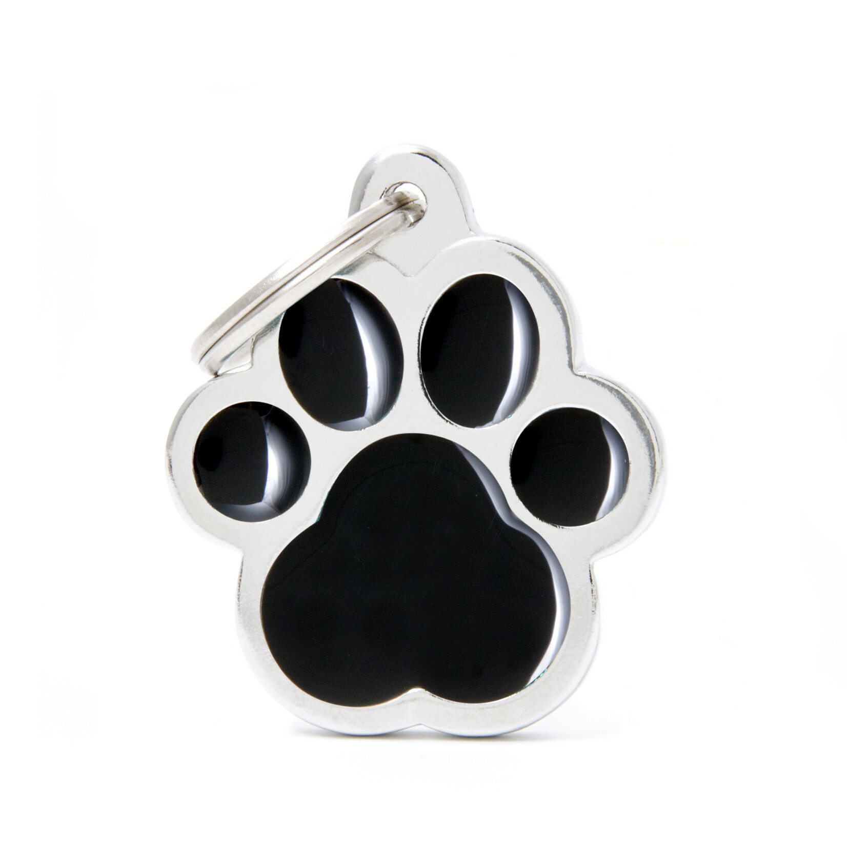 My Family My Family Dog Tags Style L Circle Paw Black