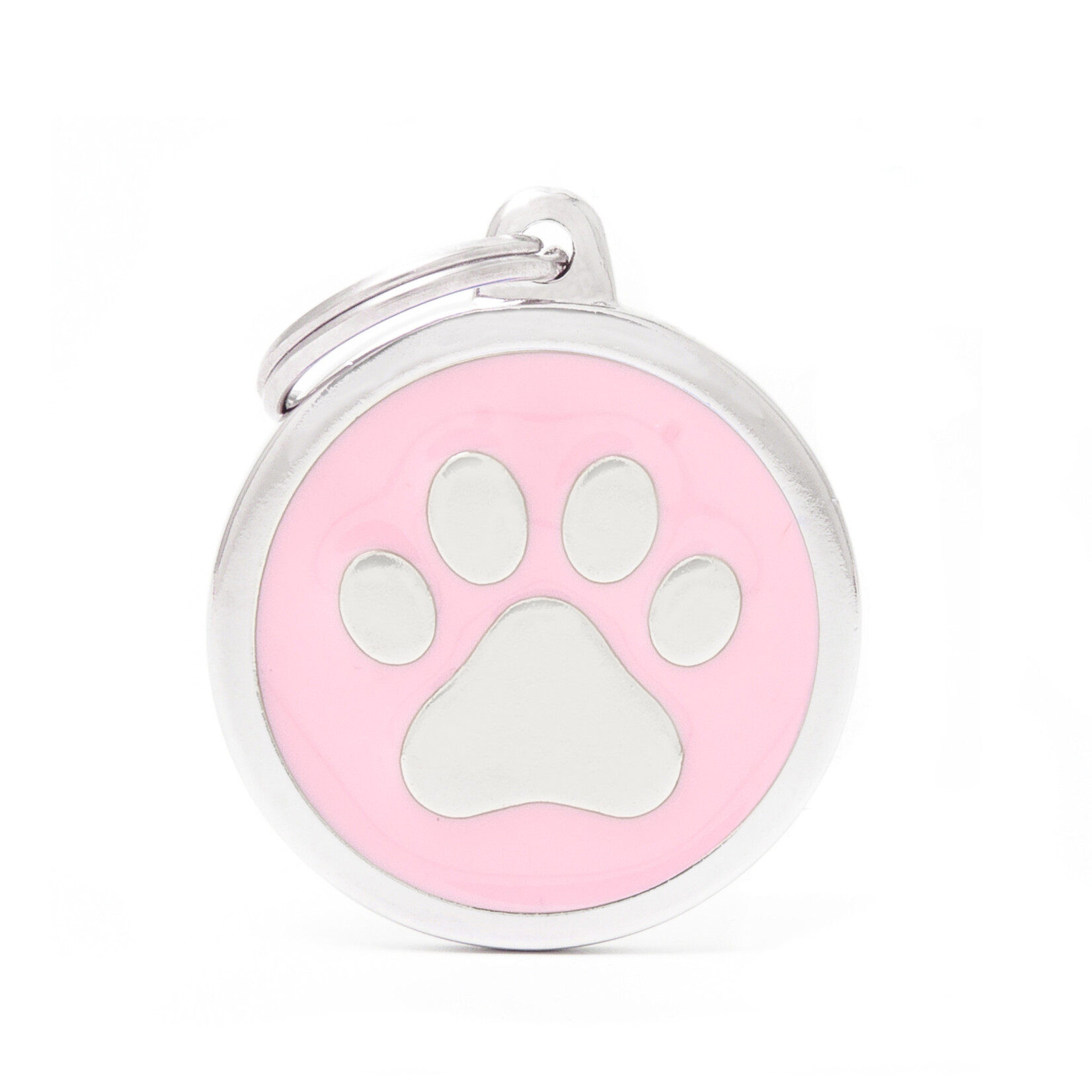 My Family My Family Dog Tags Style L Circle Paw Pink