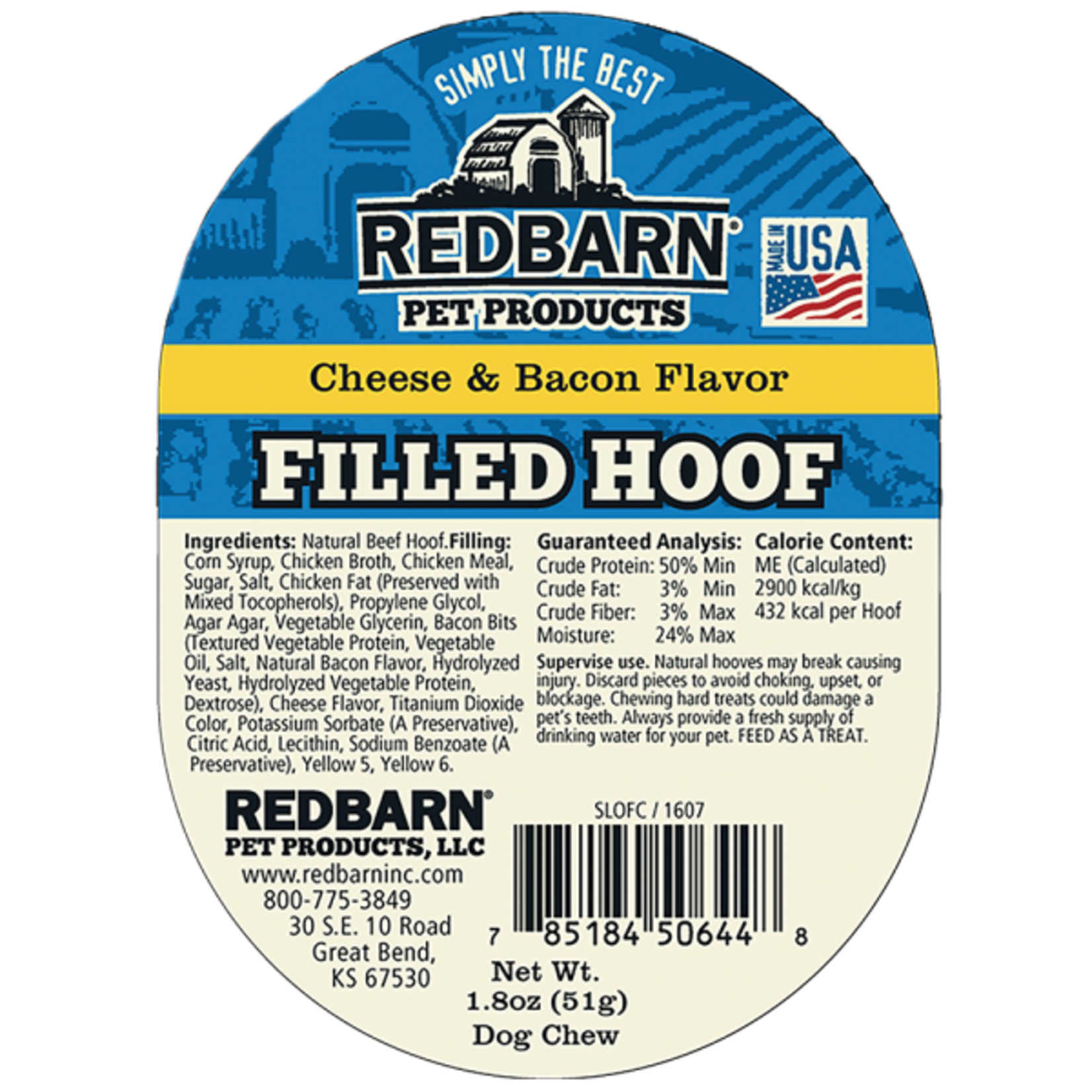 Red Barn Red Barn Filled Hoof- Cheese + Bacon