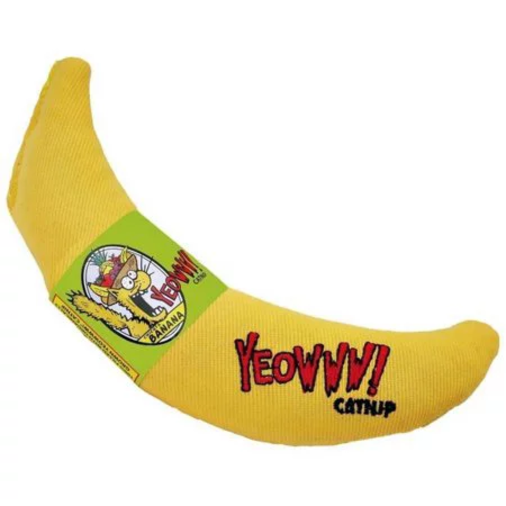 Yeow Yeowww! Banana Catnip Cat Toy Yellow 7"