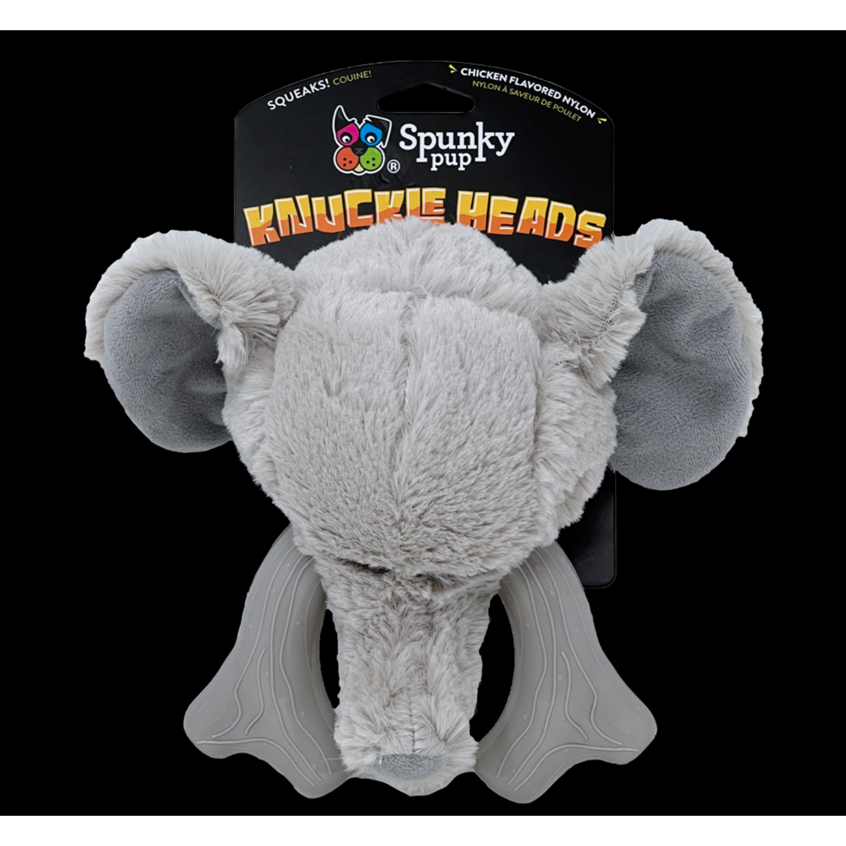 Spunky Pup Spunky Pup Dog Toys - Knuckle Heads - Plush/Nylon Combo 2-in-1 Toy | Elephant