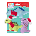 Snugarooz Holiday Christmas Dinos Dog Toys 3 pack
