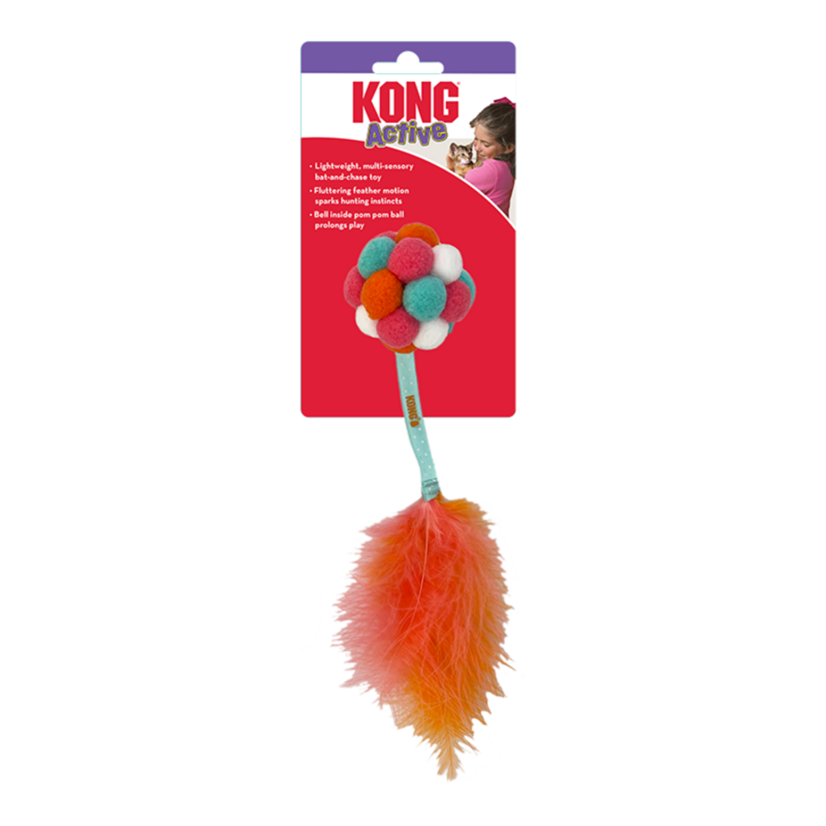 Kong KONG Active Bubble Ball Lightweight Pompom Multi-Sensory Bat and Chase Cat Toy