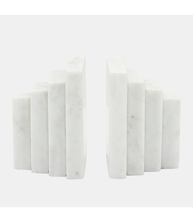 MARBLE BOOKENDS SET OF 2 WHITE