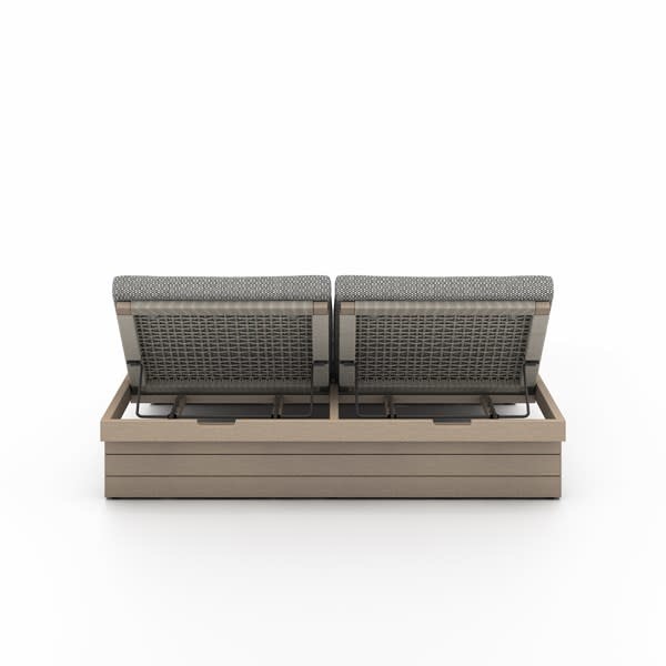 LEROY OUTDOOR DOUBLE CHAISE - WASHED BROWN