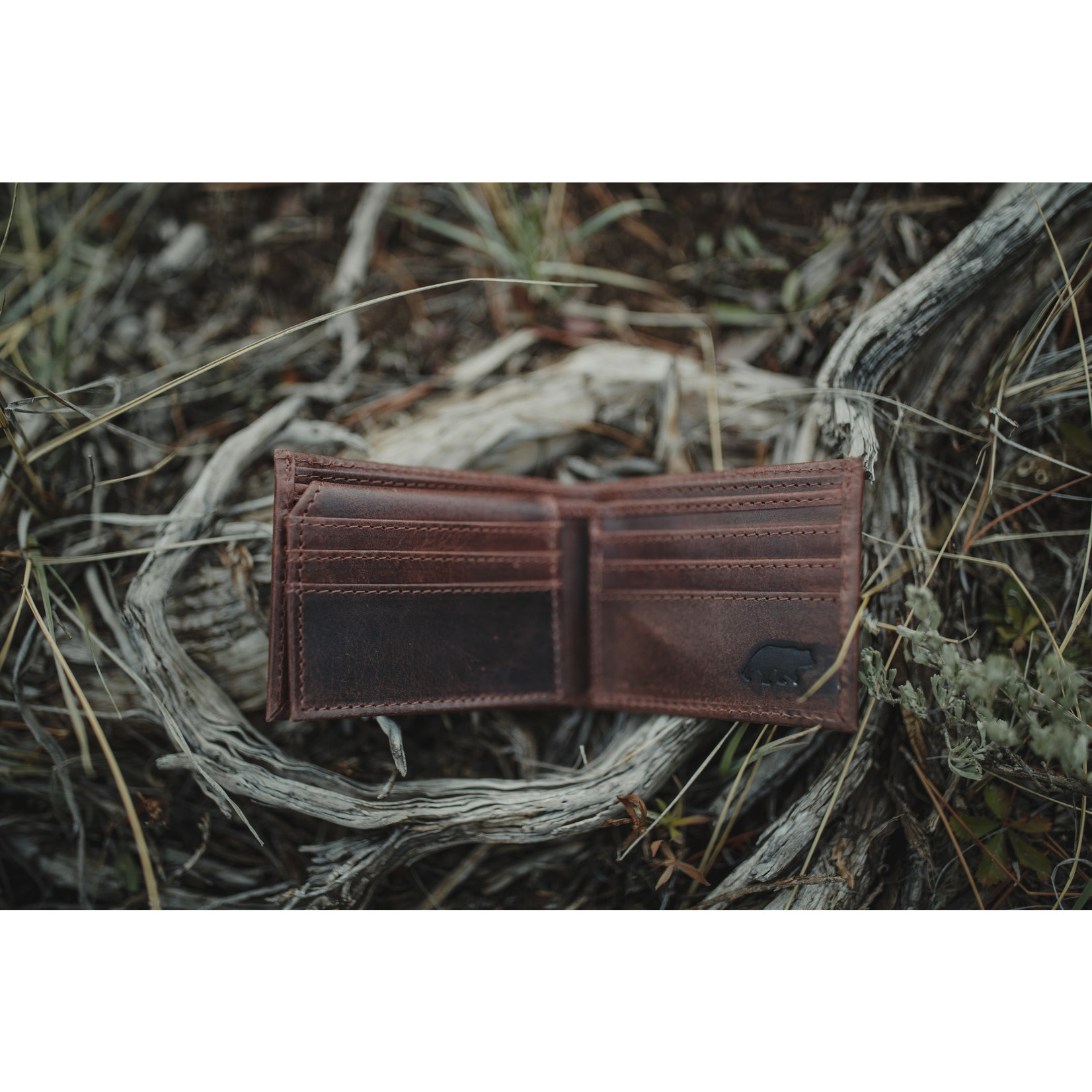 Bifold Leather Wallet - Dark Walnut