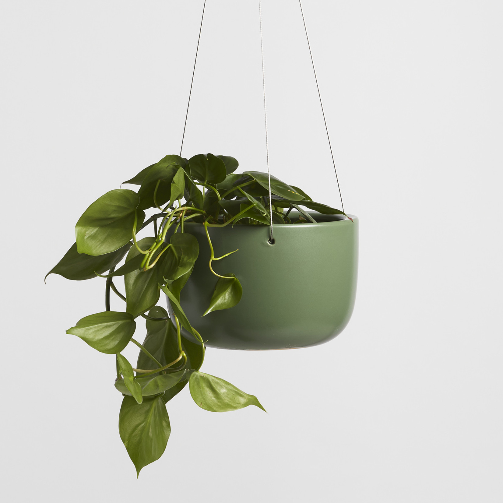 Ceramic Hanging Planter Forest Green 6"