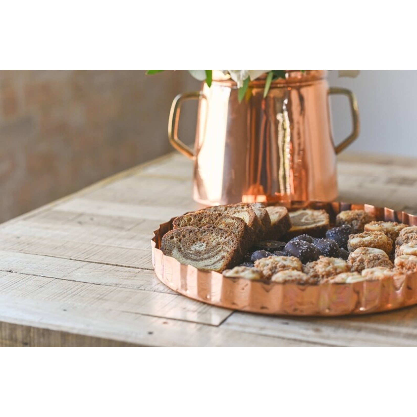 Copper Embossed Serving Tray