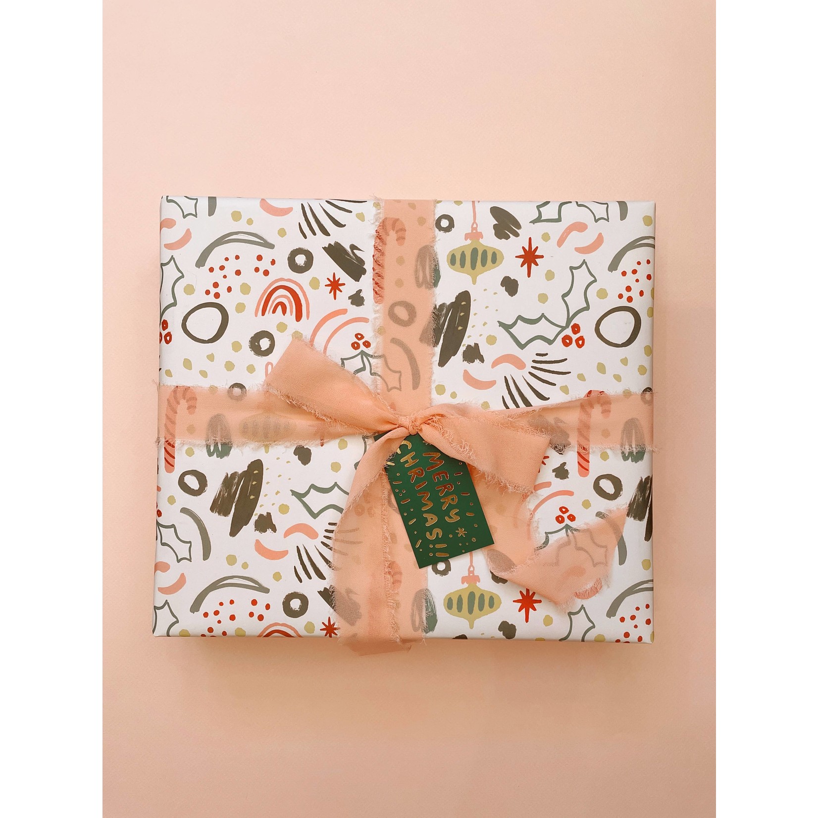 Abstract Christmas Wrapping Paper - 3 sheet roll