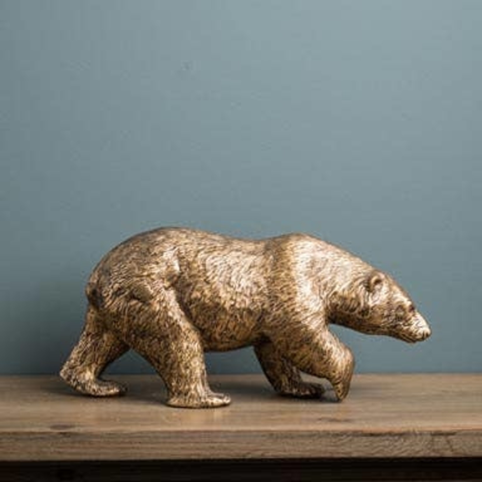 Antique Gold Metal Walking Bear