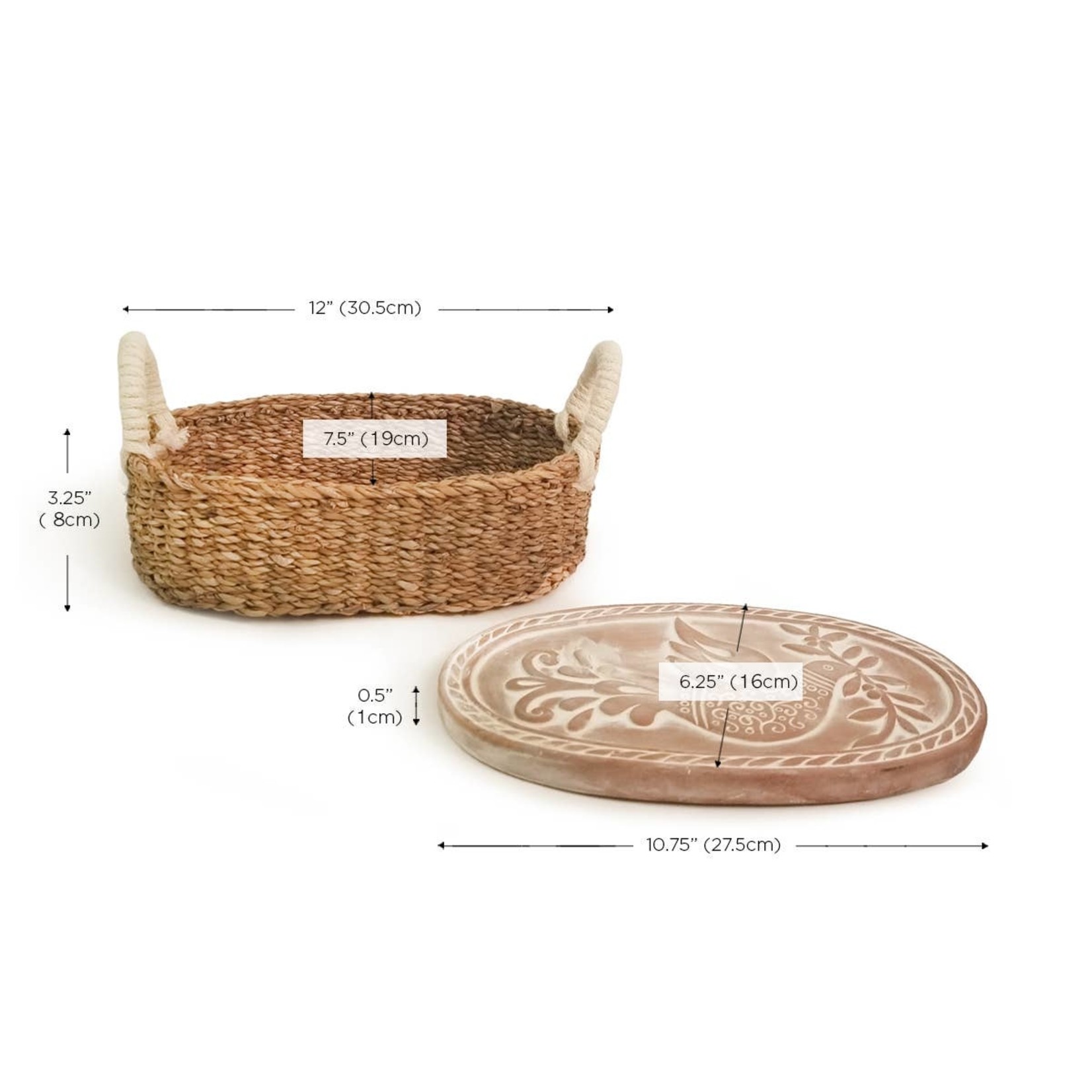 Handmade Bread Warmer & Wicker Basket - Lovebirds Oval Serving Accessories  by undefined