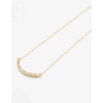 Gold Pave Curved Bar Necklace