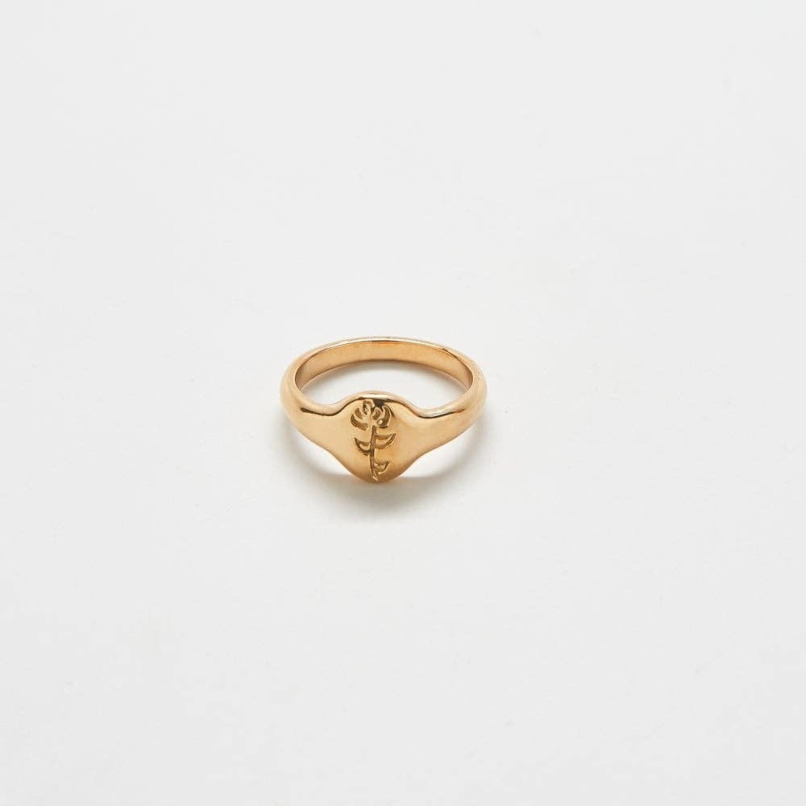 Gold Rose Signet Ring