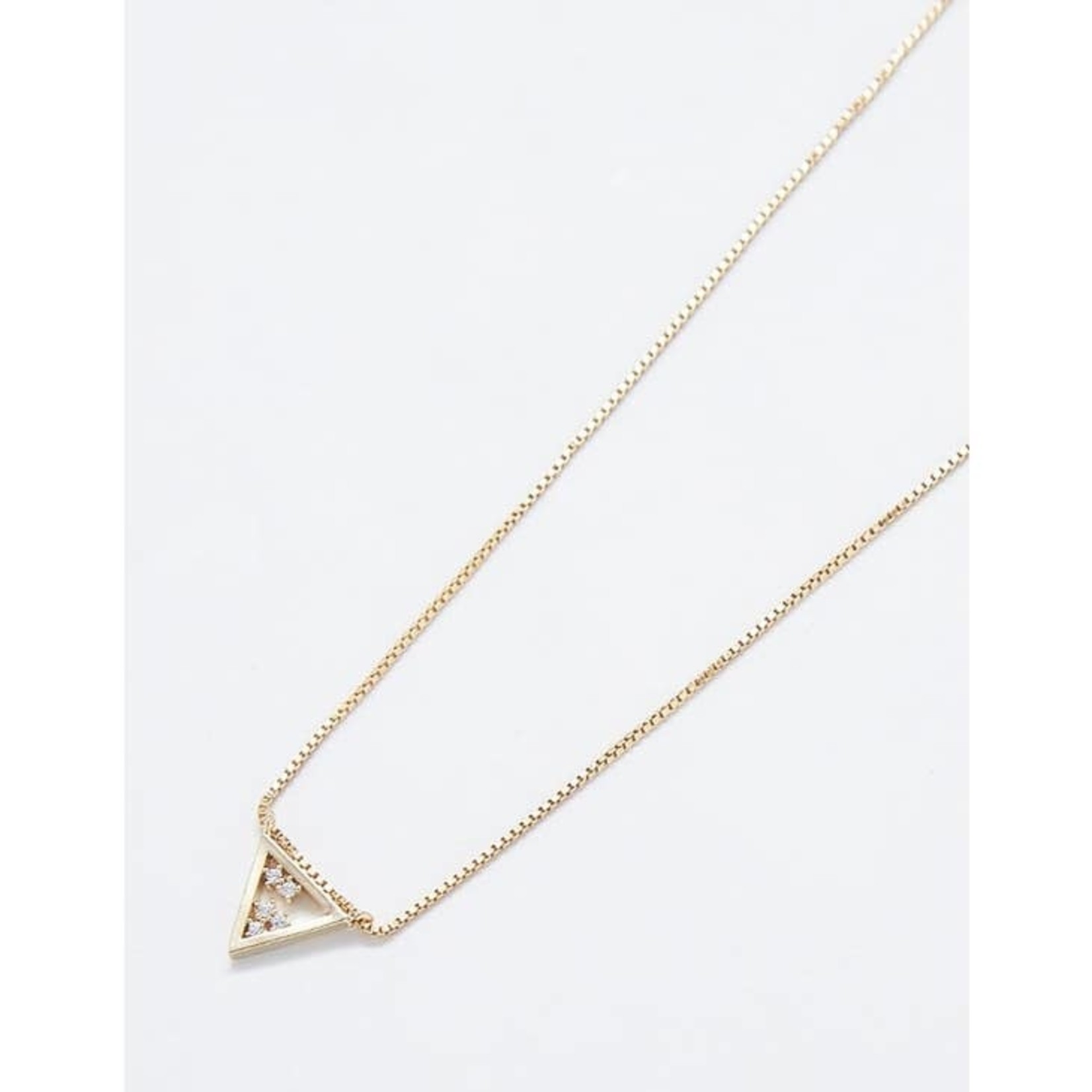Pave Gold Triangle Necklace