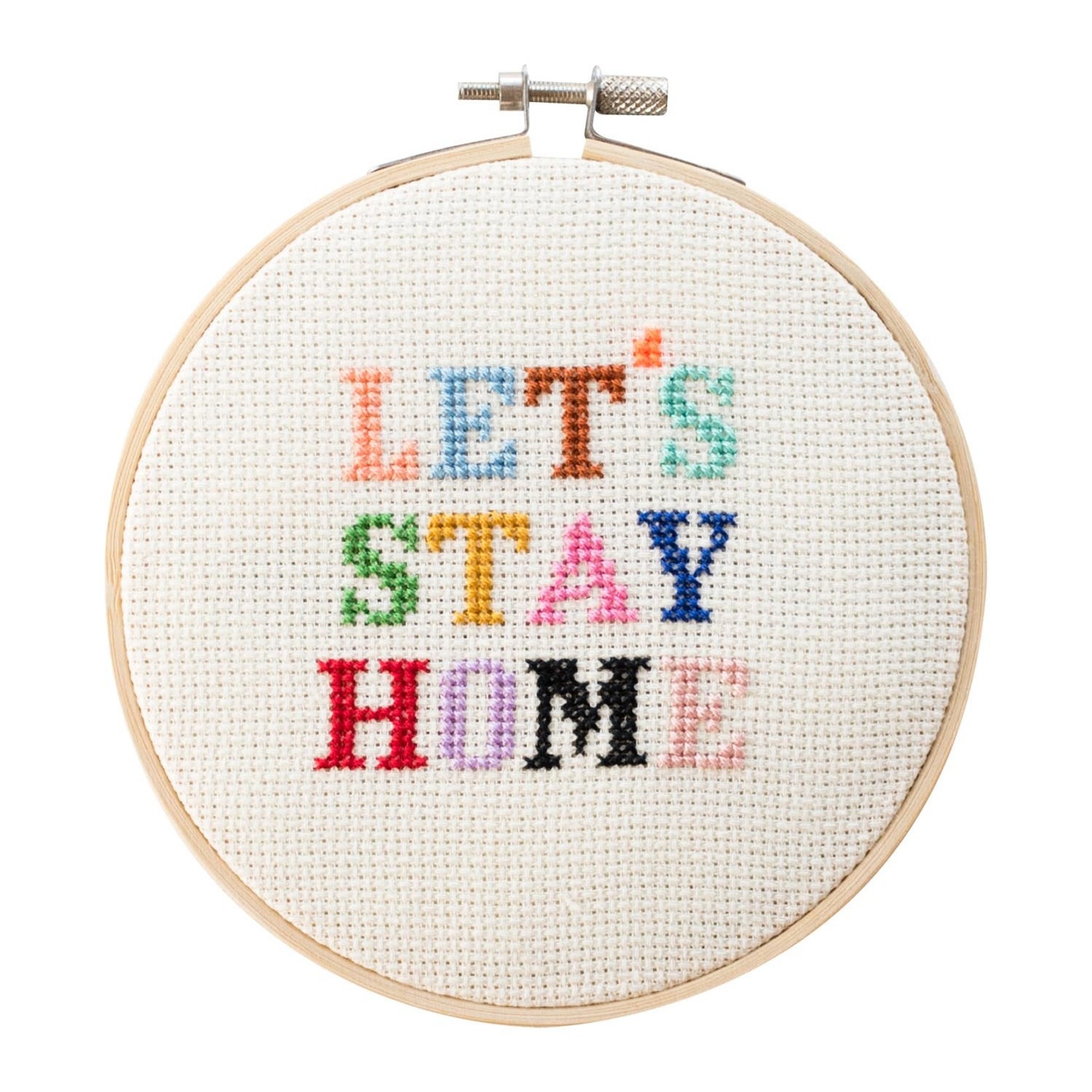 Lets Stay Home Cross Stitch Kit