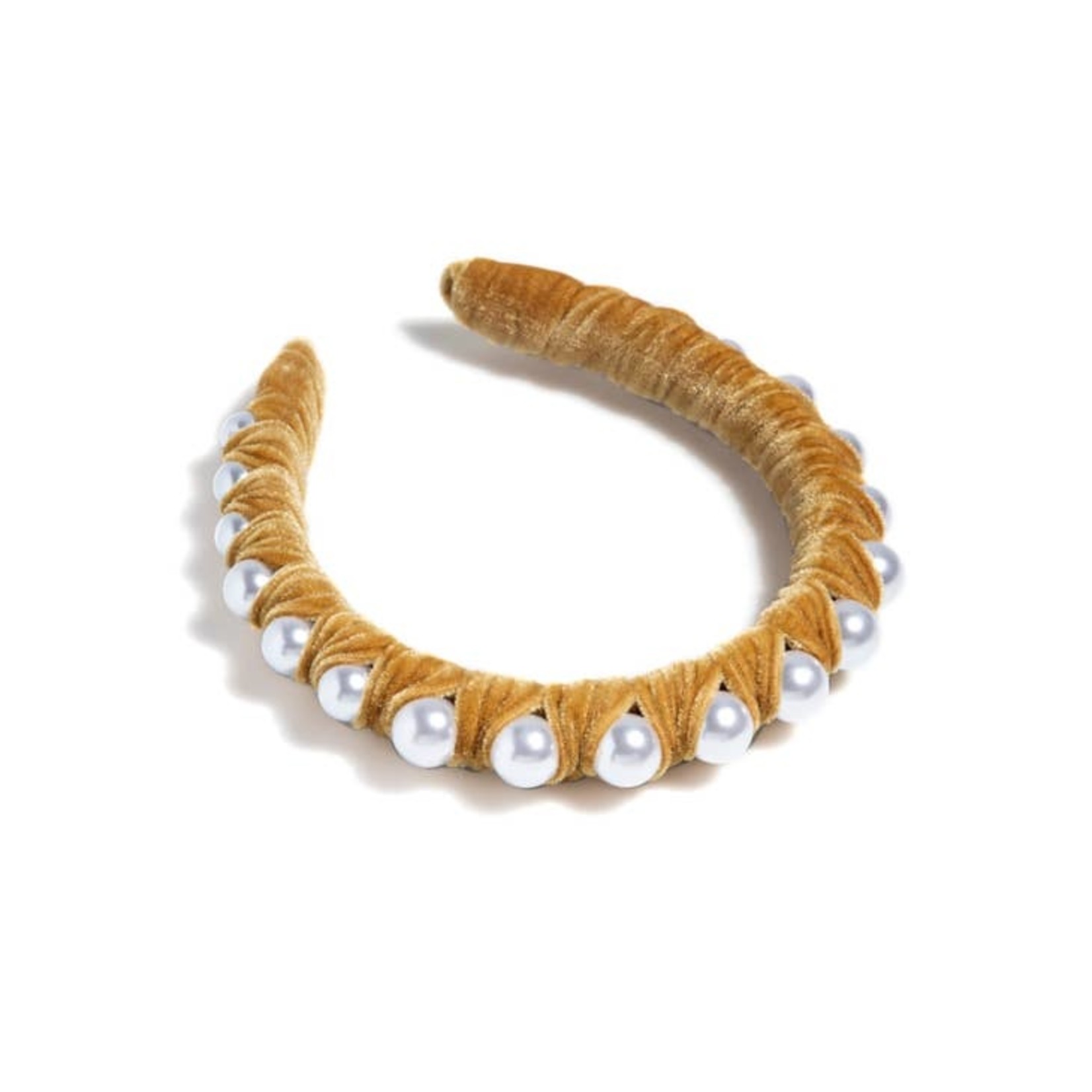 Woven Pearl Headband  Gold